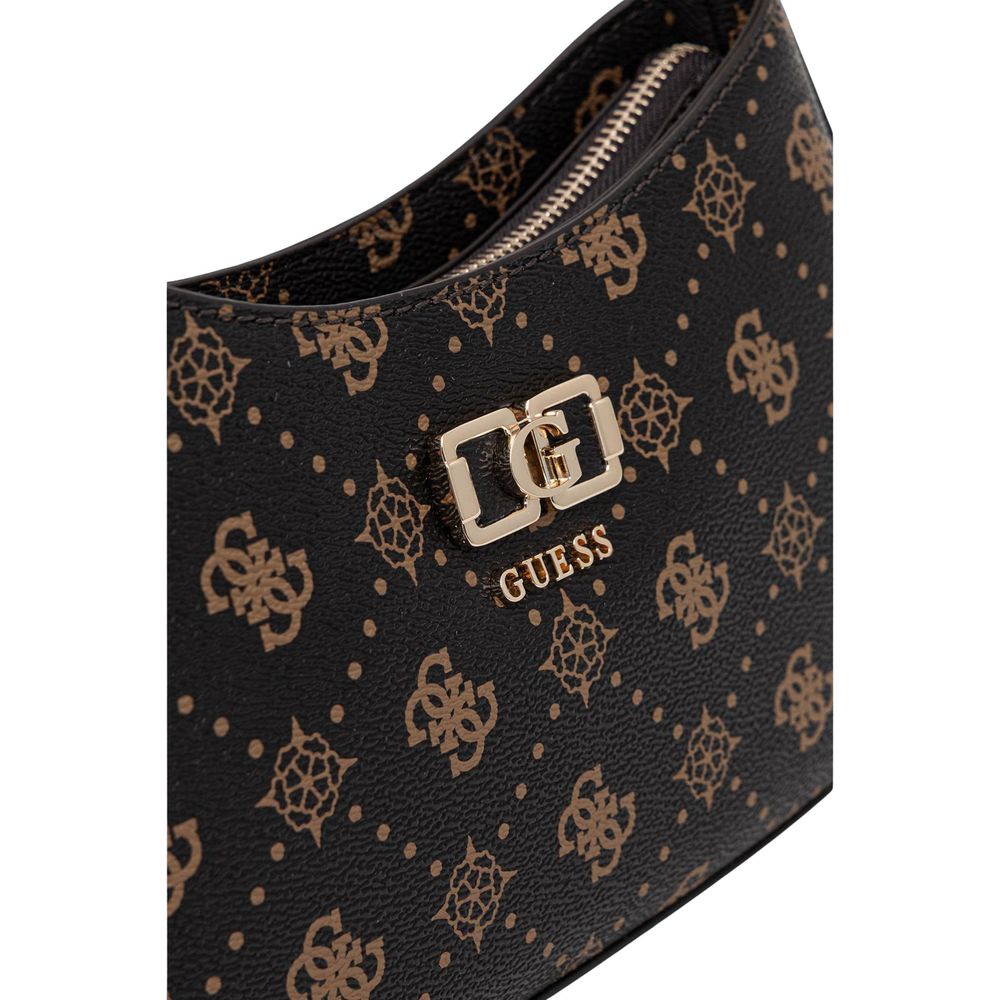Bolso De Mano De Polietileno Marrón Guess Emelie Logo