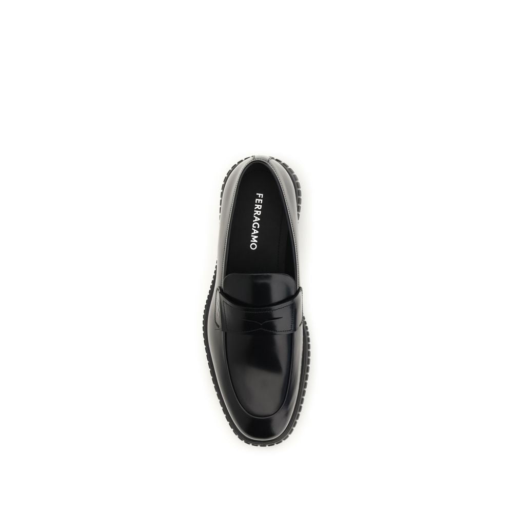 Mocassins en cuir de veau noir Ferragamo Bos Taurus