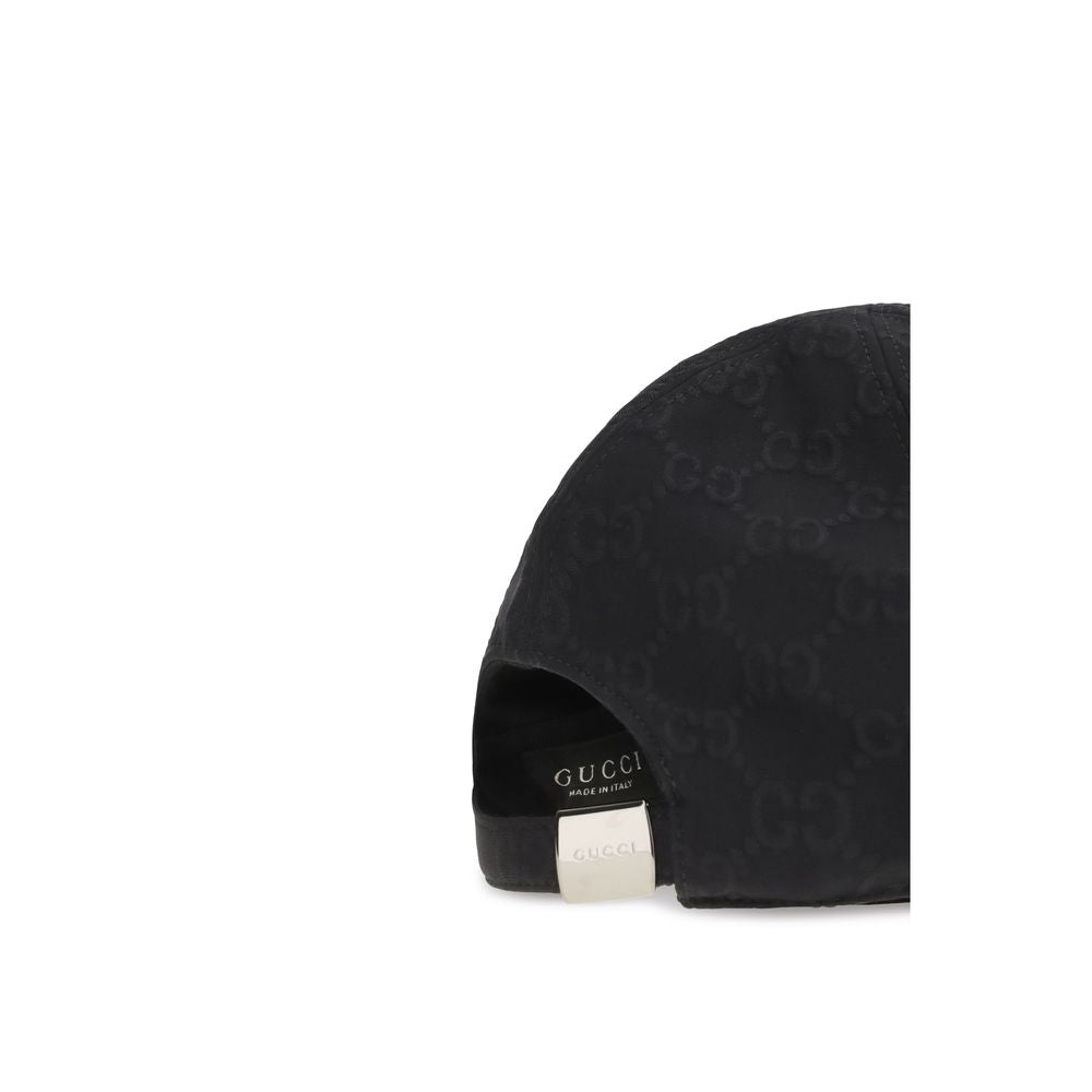 Gorra De Béisbol De Algodón Negra Gucci Diseño Clásico