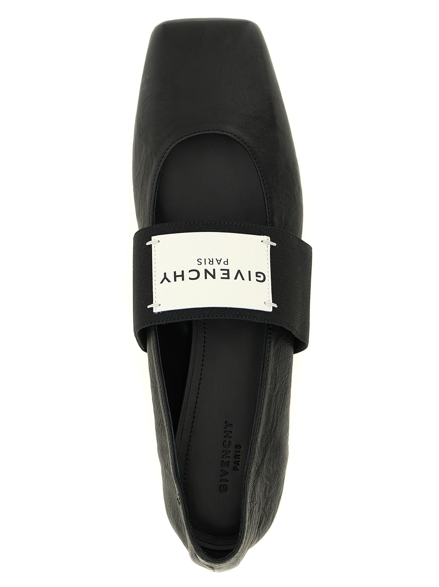 Givenchy Black Lambskin Sliced Square Collection Ballet Flats