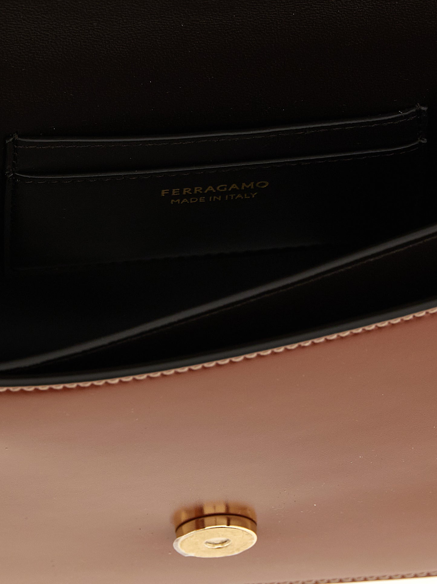 Ferragamo Brown Calfskin Shoulder Bag