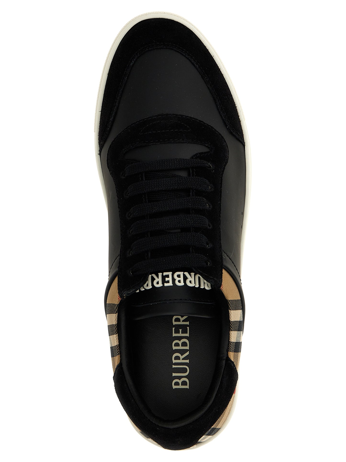 Baskets basses Burberry noires en cuir de veau