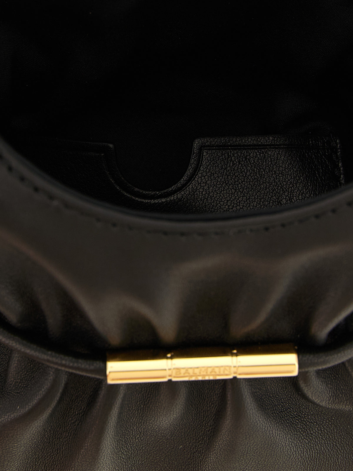 Bolso De Mano Balmain En Piel De Cordero Negro
