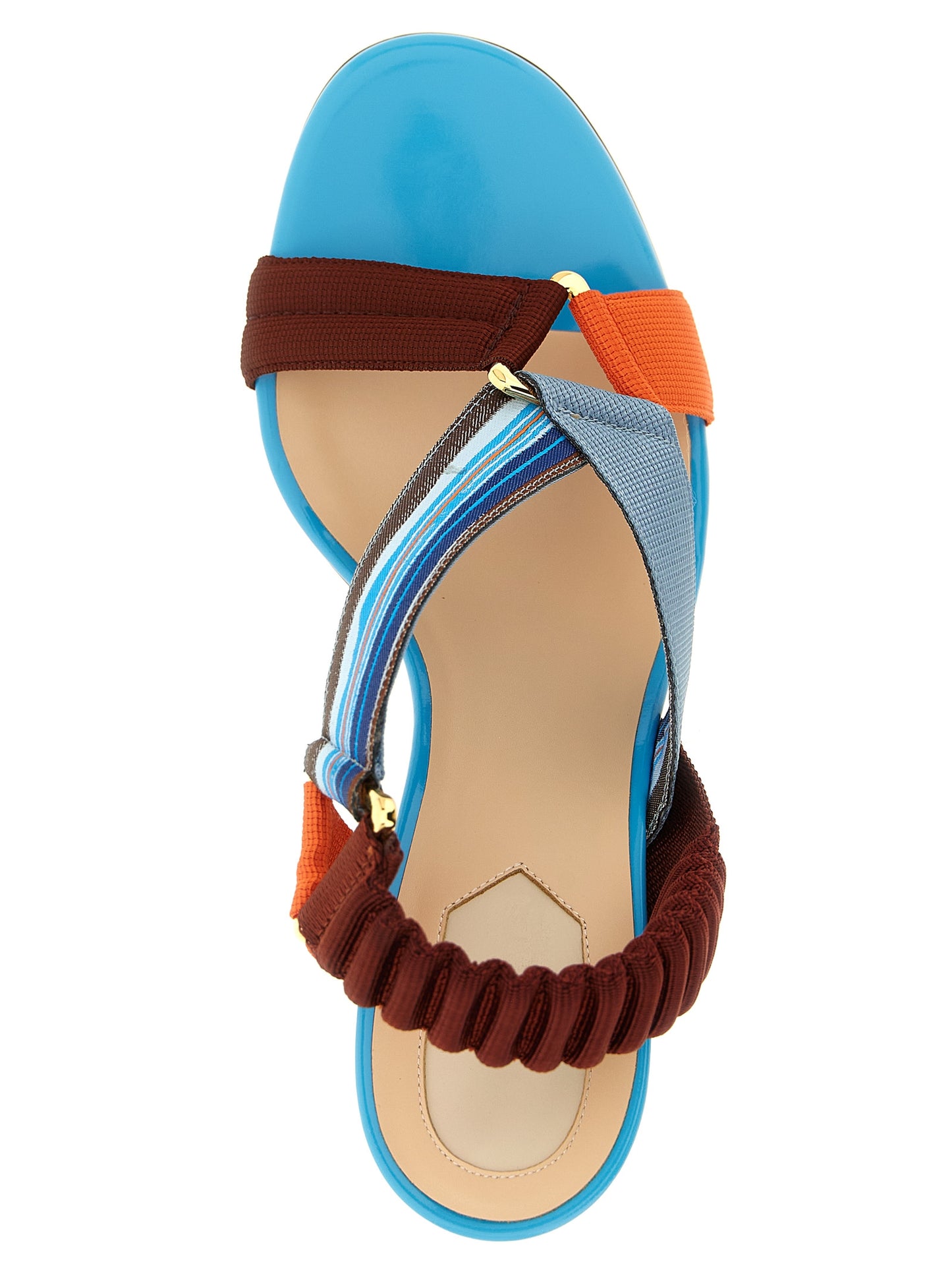 Sandalias Deslizantes Fendi Colibrì En Viscosa Multicolor