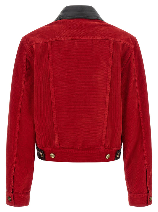 Chaqueta Versace De Algodón Y Largo Completo En Rojo