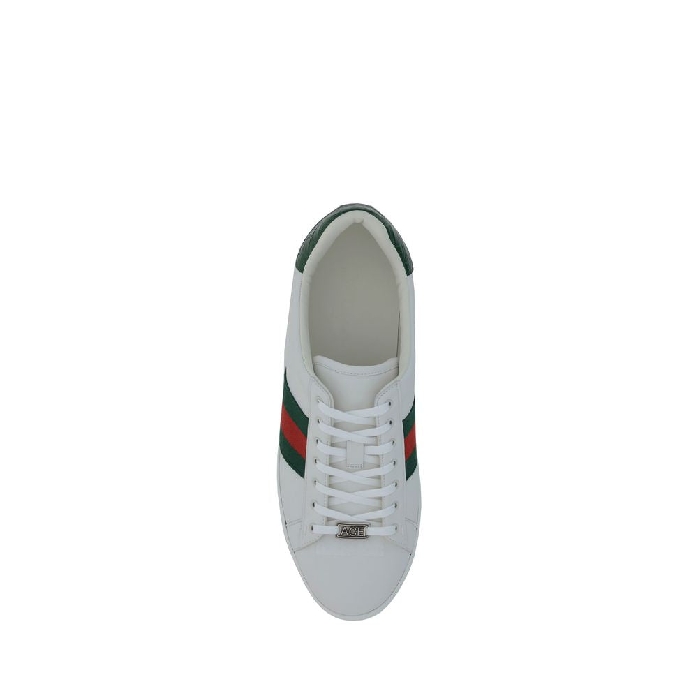 Baskets basses en cuir de veau blanc Bos Taurus Gucci