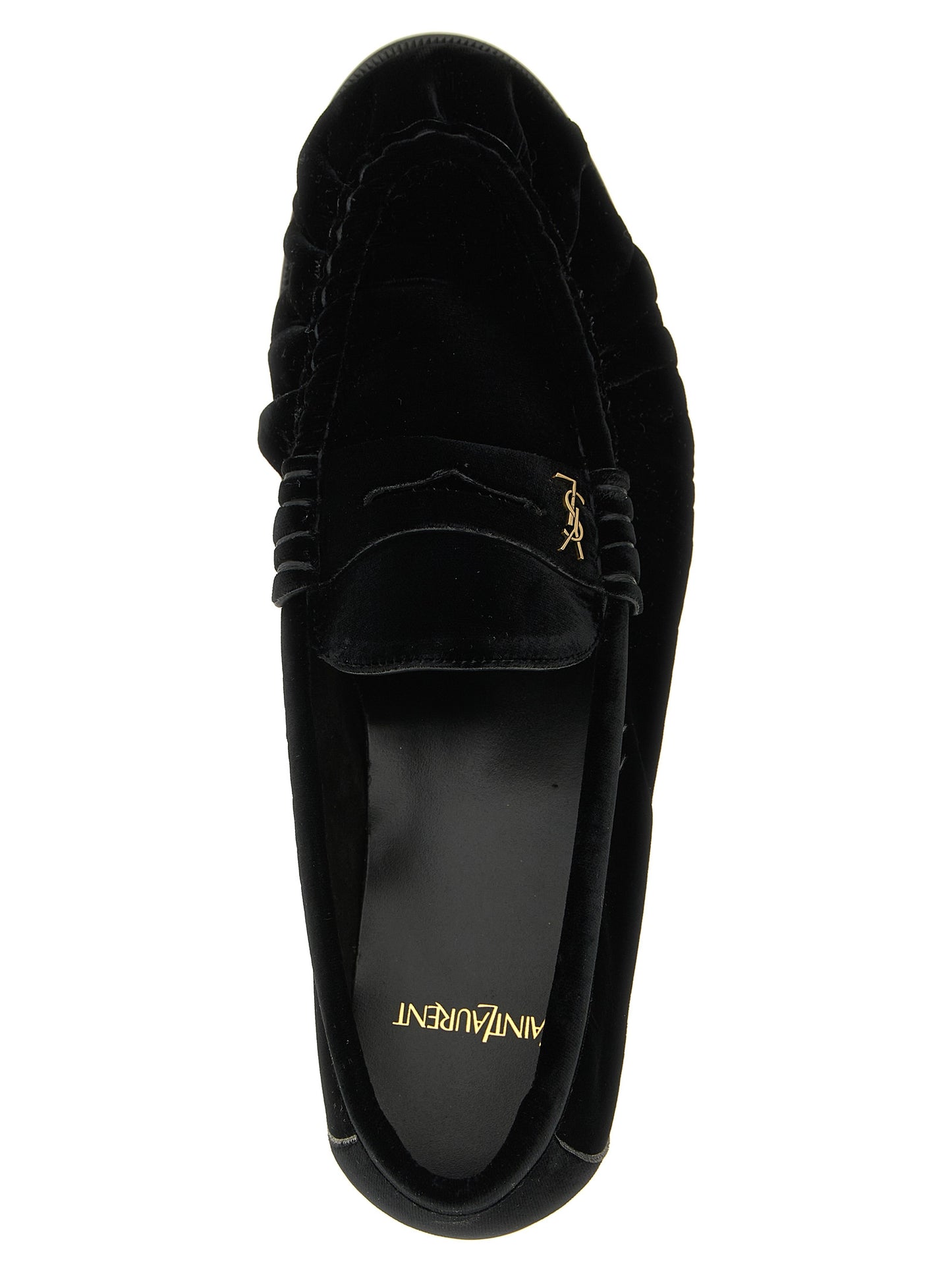 Mocassins Saint Laurent en viscose noire, à enfiler