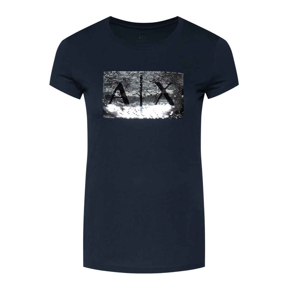 Armani Exchange Camiseta De Algodón Azul Clásica Y Cómoda