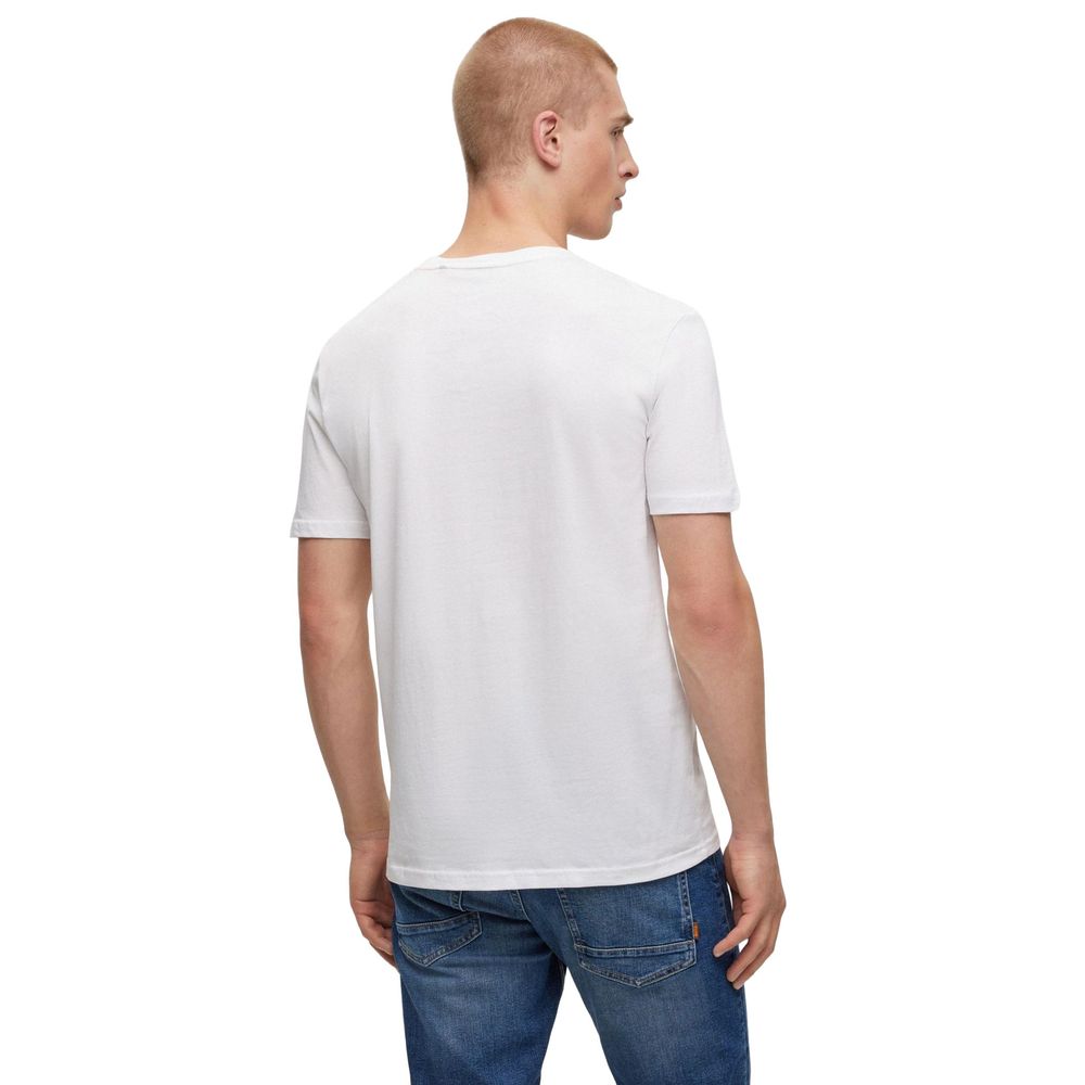 T-shirt Hugo Boss en pur coton blanc à manches courtes