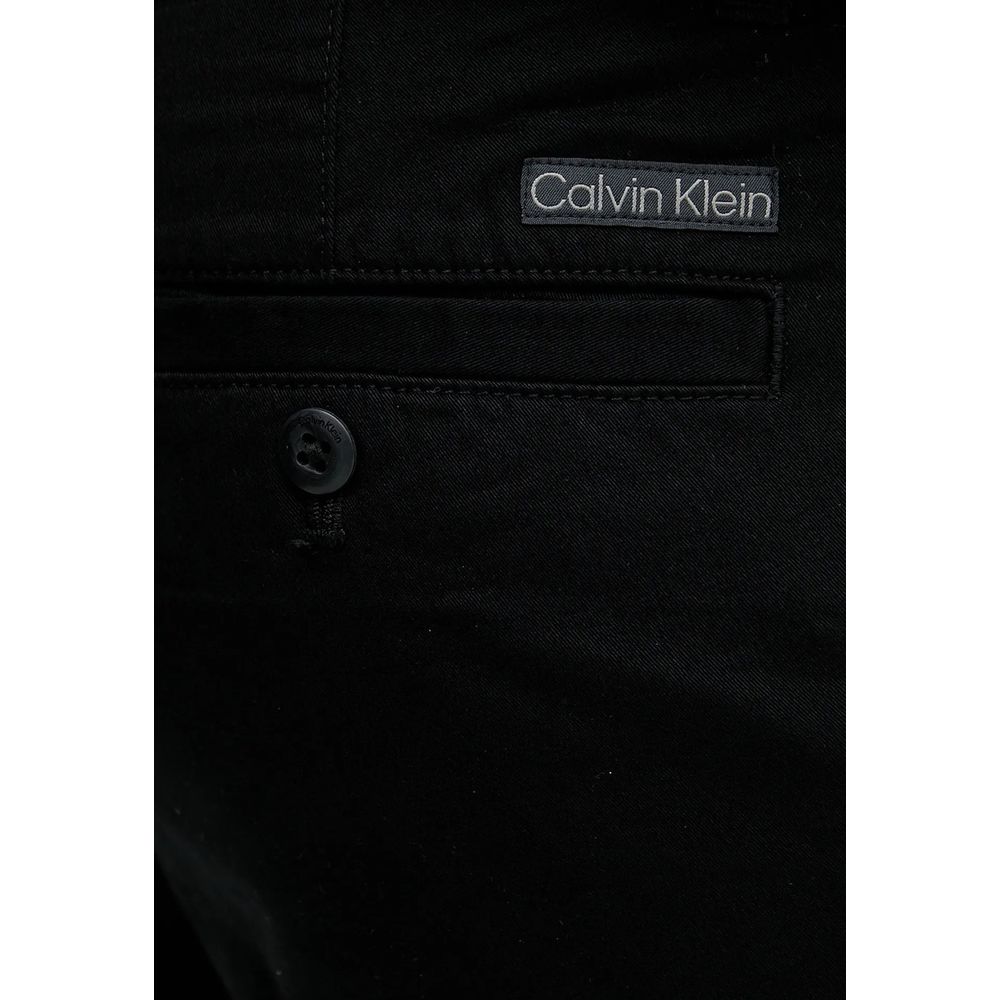 Calvin Klein Jeans LV040EM628 Pantalon décontracté noir en coton - Coupe droite