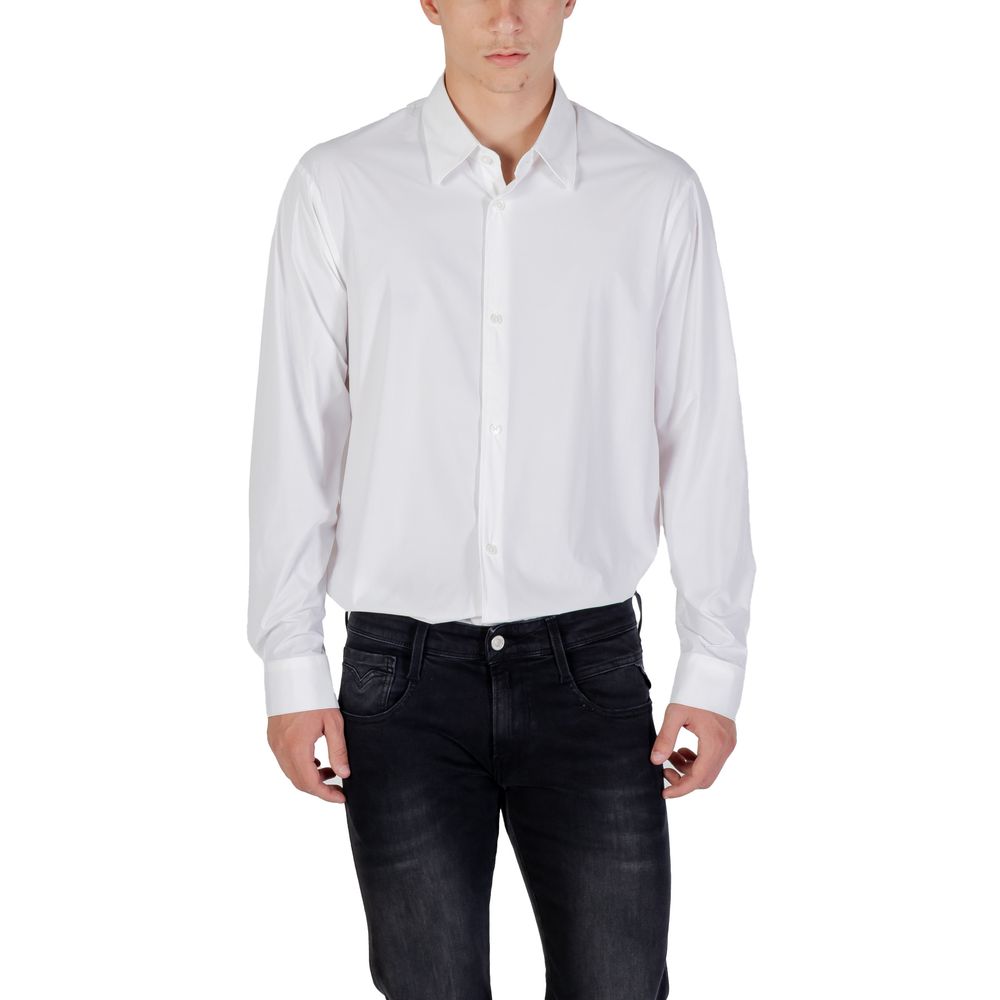Camisa De Vestir Armani Exchange En Crema Con Elastano Regular