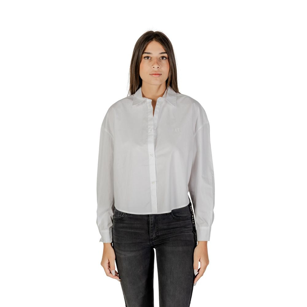 Armani Exchange Women's Long Sleeve Cotton Blouse White