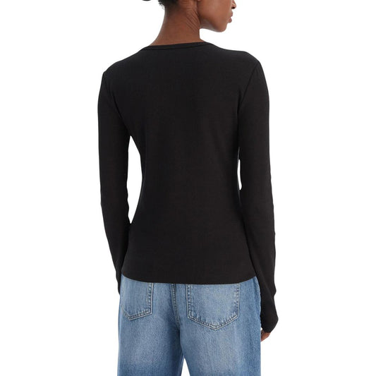T-shirt à manches longues Calvin Klein Jeans en coton noir