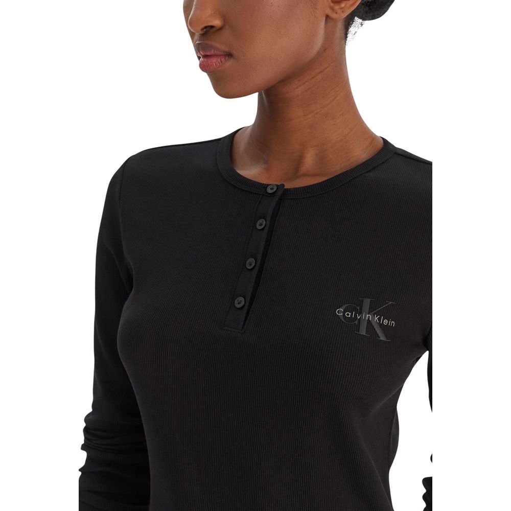 Calvin Klein Jeans Black Cotton Long-Sleeve T-Shirt