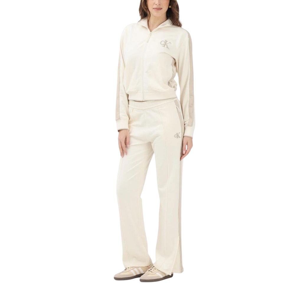 Calvin Klein Jeans Pantalones Jogger De Algodón Crema Para Entrenamiento