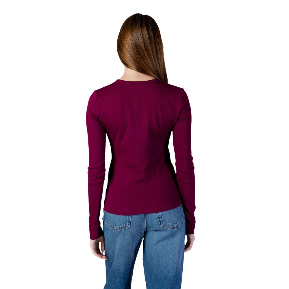 Calvin Klein Jeans Burgundy Cotton Long Sleeve T-Shirt