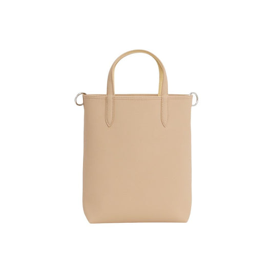 Bolso De Mano Piel Beige Lacoste Estilo Shopping Nf2991