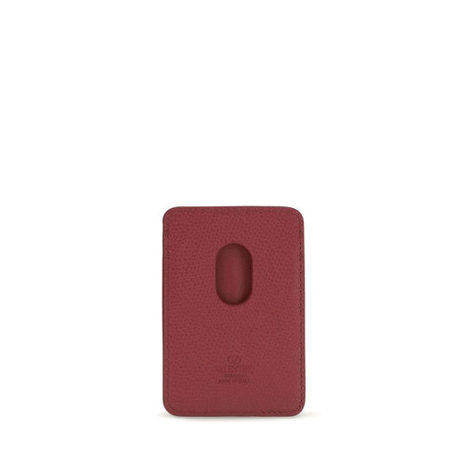 Valentino Garavani Red Calf Leather Bos Taurus Wallet