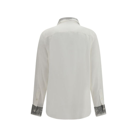 Camisa de vestir de seda blanca Alexander McQueen