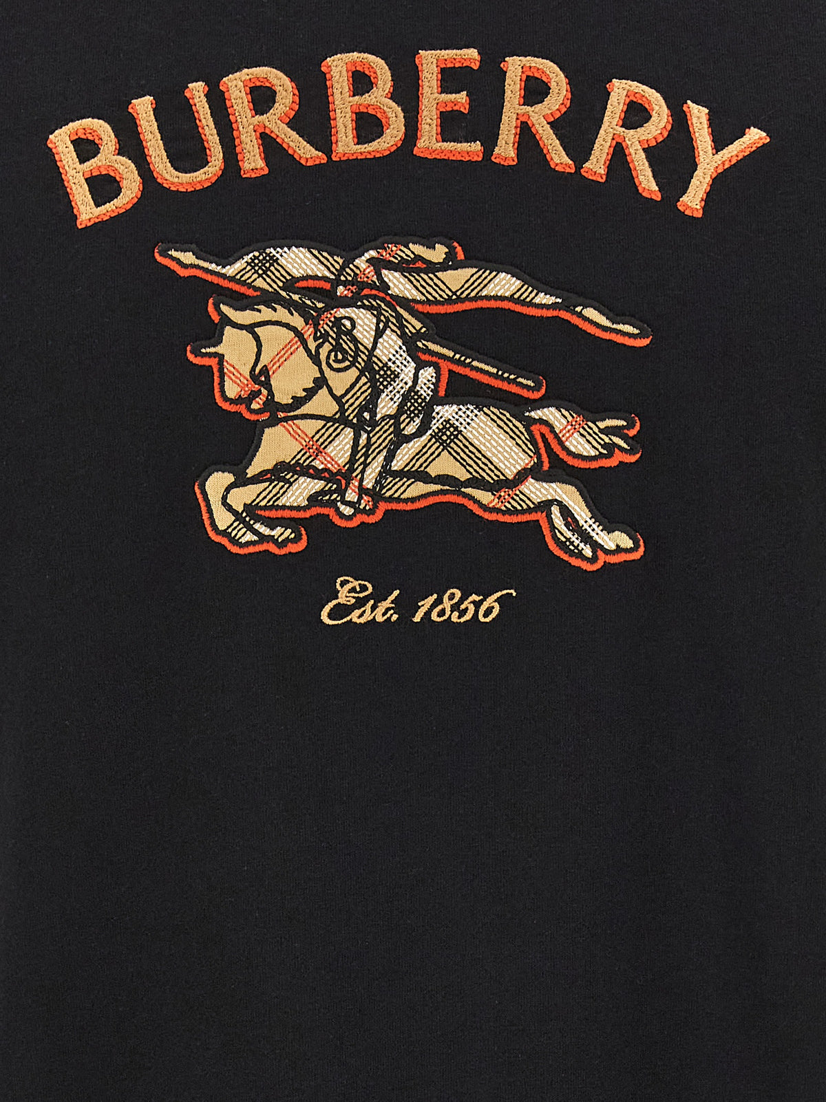 T-shirt noir en coton Burberry