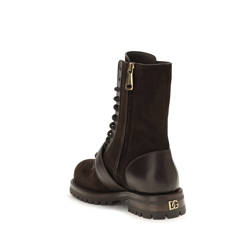 Bottines à lacets Dolce & Gabbana en cuir de veau noir Bos Taurus