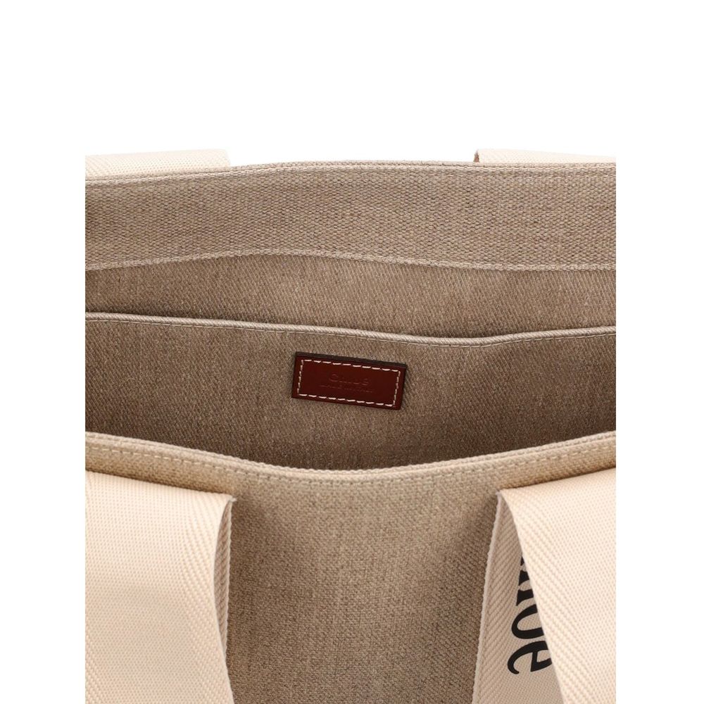 Sac cabas en lin beige Chloé