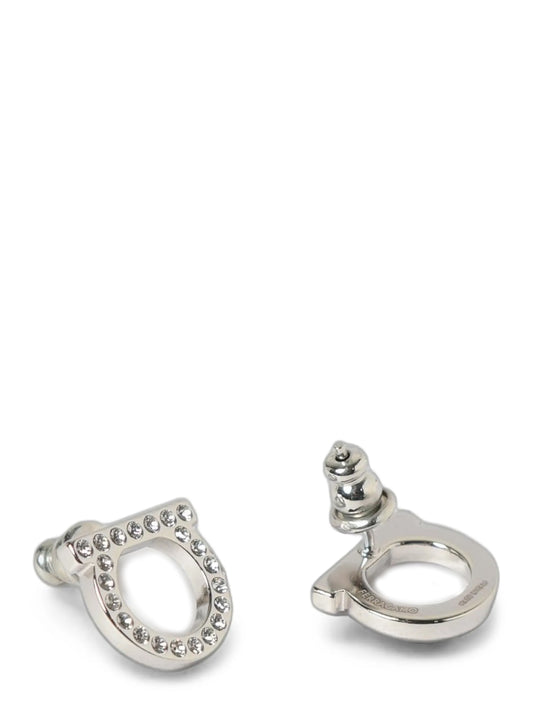 Boucles d'oreilles Ferragamo en laiton argenté
