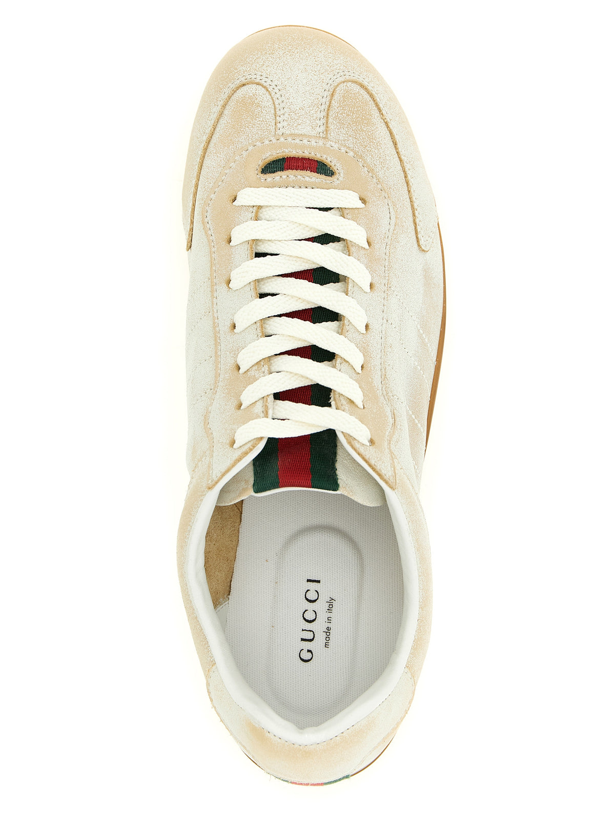 Baskets basses Gucci en cuir de veau beige