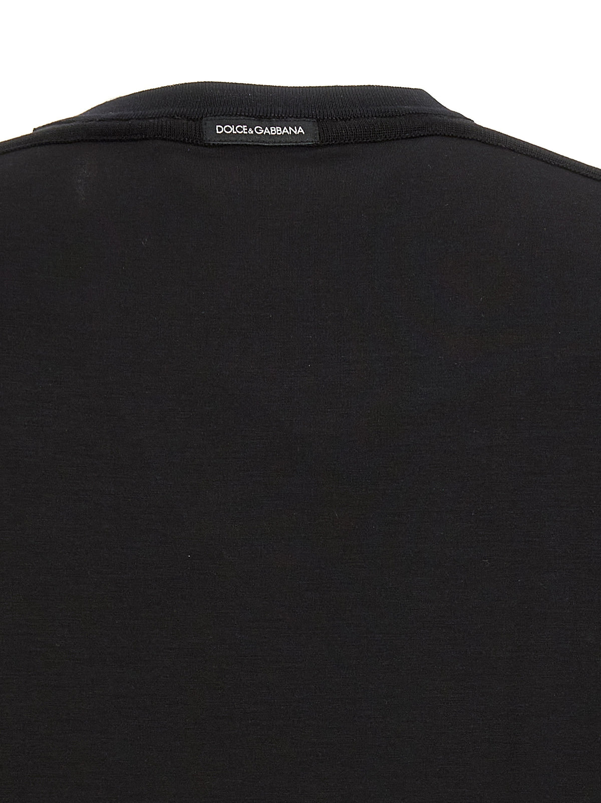T-shirt noir en viscose Dolce & Gabbana