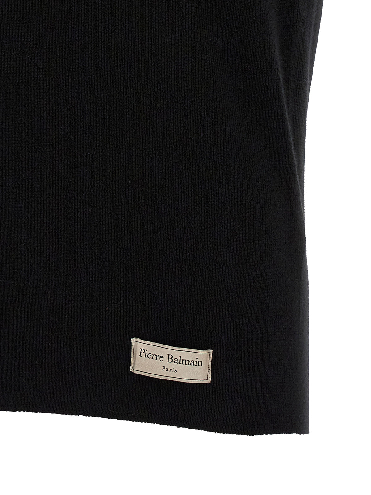 Polo Balmain en laine mérinos noire