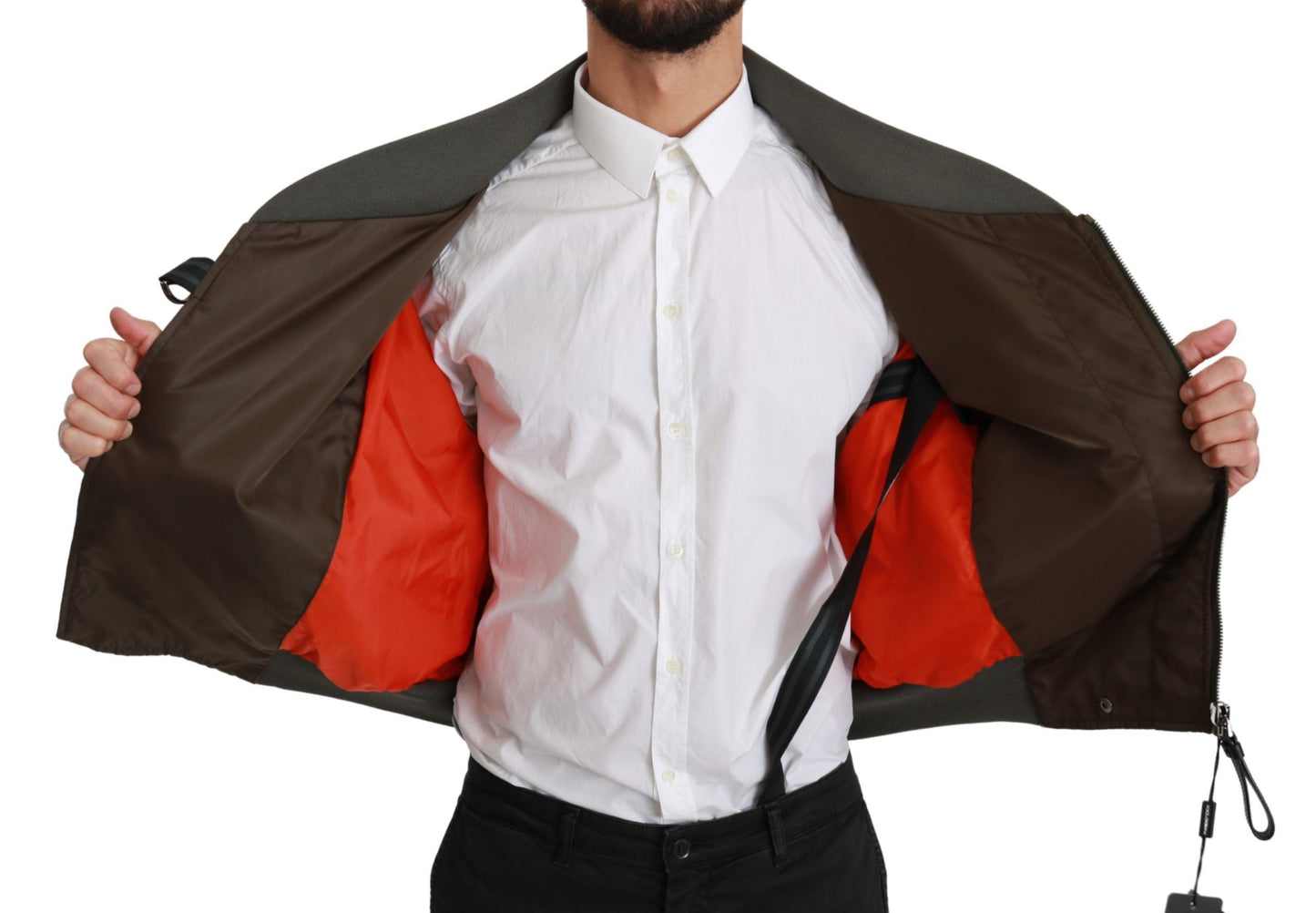 Chaqueta Dolce & Gabbana con Logo de Calavera y Corona con Cuentas Marrones