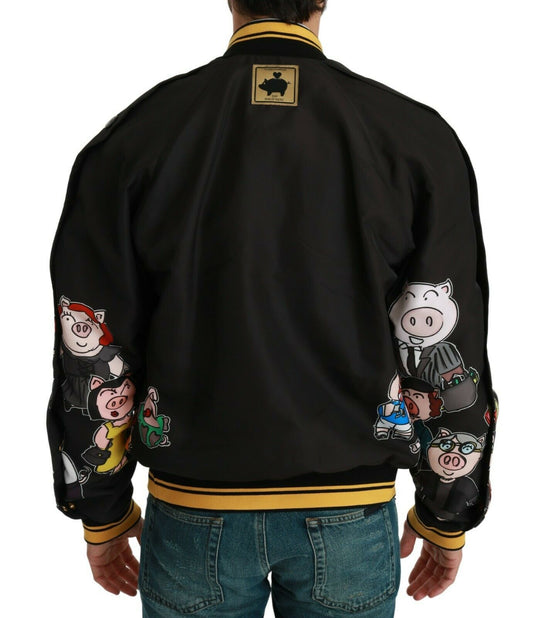 Chaqueta bomber negra DOLCE & GABBANA AÑO DEL CERDO