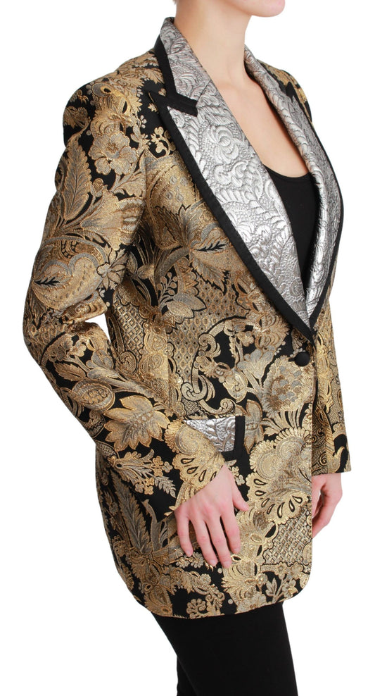 Blazer de jacquard negro y dorado de Dolce & Gabbana