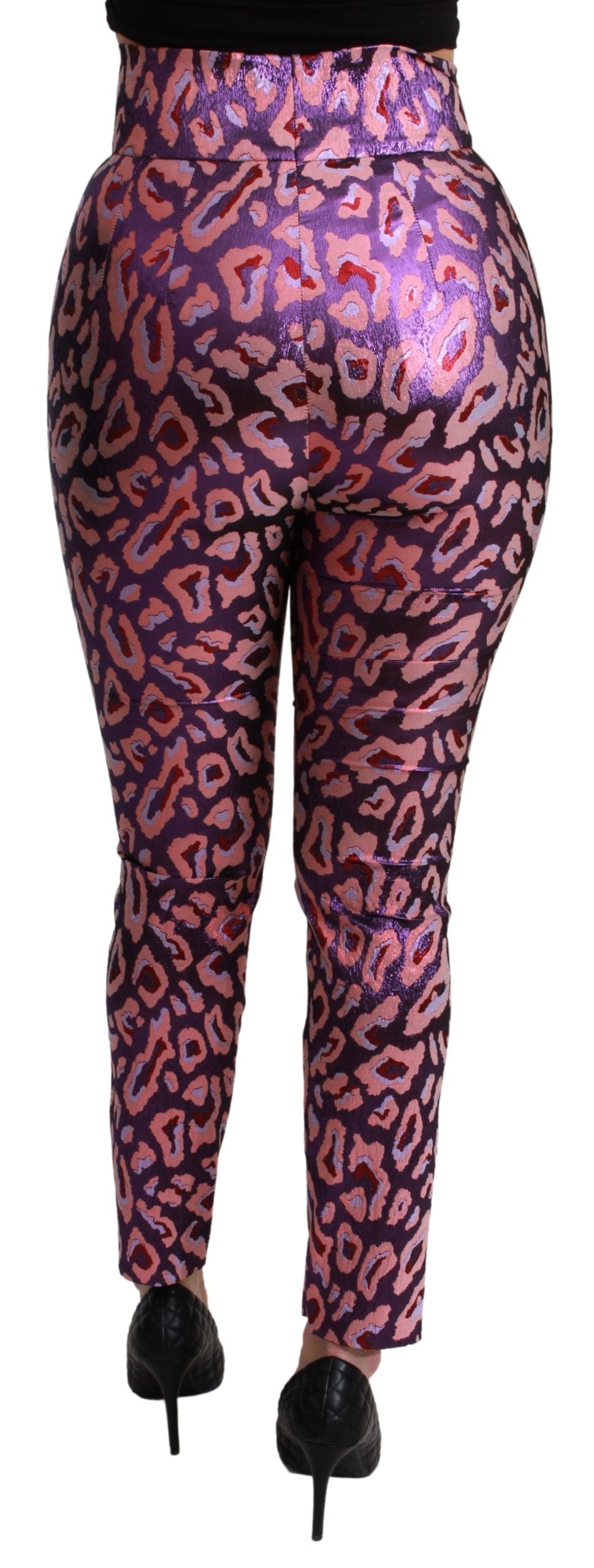 Pantalones Dolce & Gabbana de tiro alto, estampado multicolor y corte tobillero