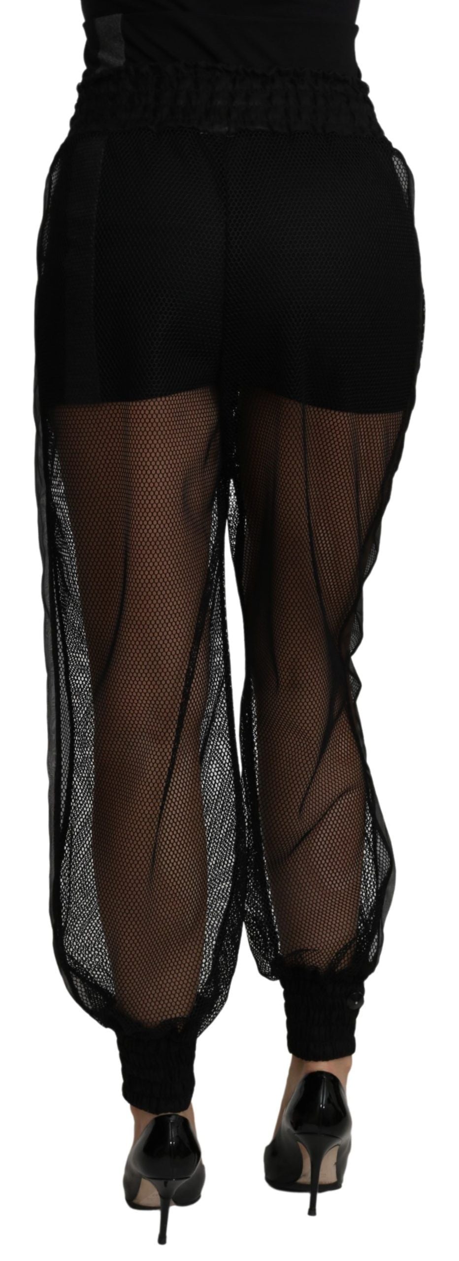 Pantalones Jogger de Poliéster Negros Transparentes Dolce & Gabbana
