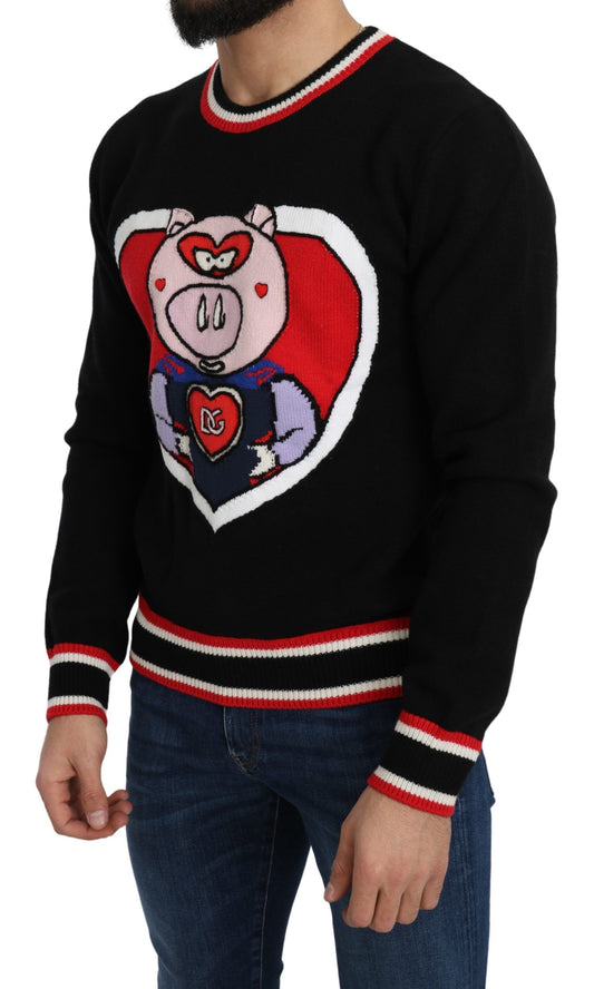 Suéter Dolce & Gabbana de cachemir negro "Cerdo del año"