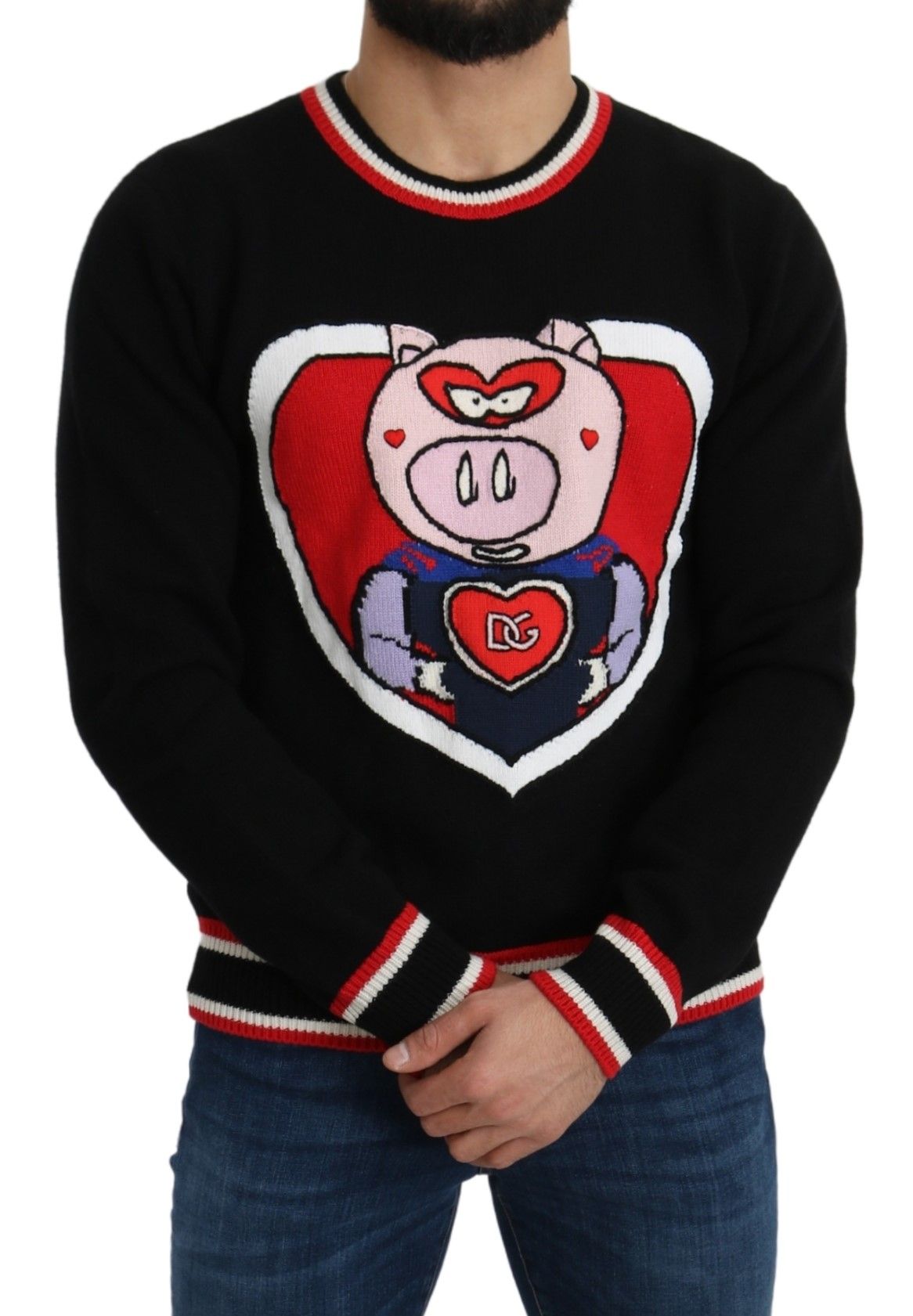 Suéter Dolce & Gabbana de cachemir negro "Cerdo del año"