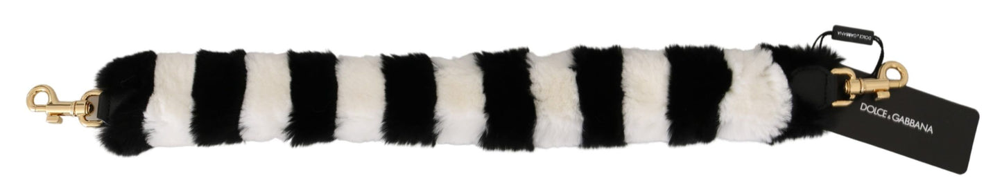Bandolera de piel de conejo negra y blanca de Dolce & Gabbana
