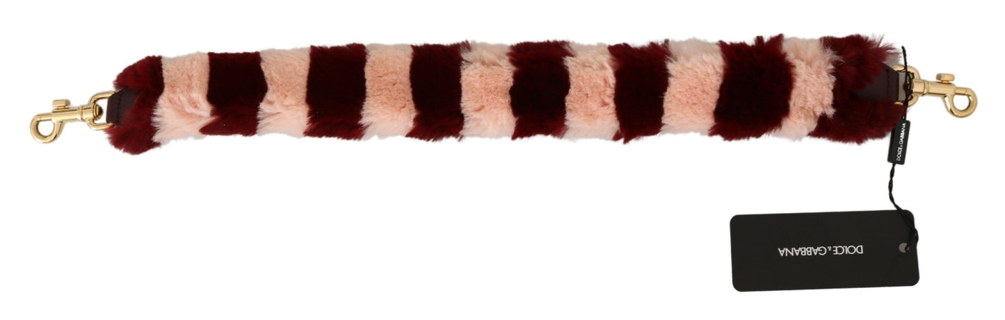Correa de hombro accesoria Dolce & Gabbana de piel de conejo de Laponia rosa y rojo