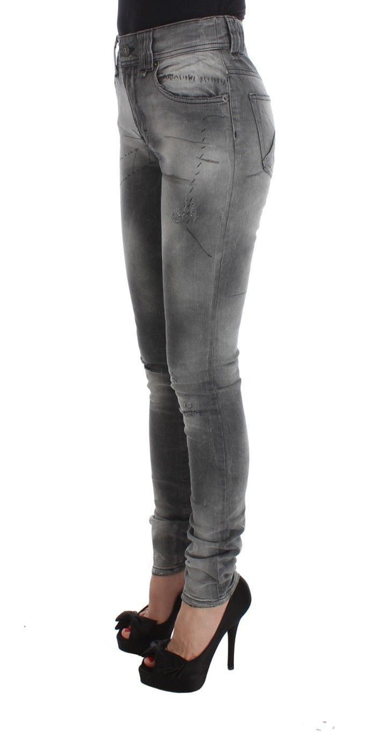 Pantalones vaqueros John Galliano de mezcla de algodón, lavado gris, corte slim