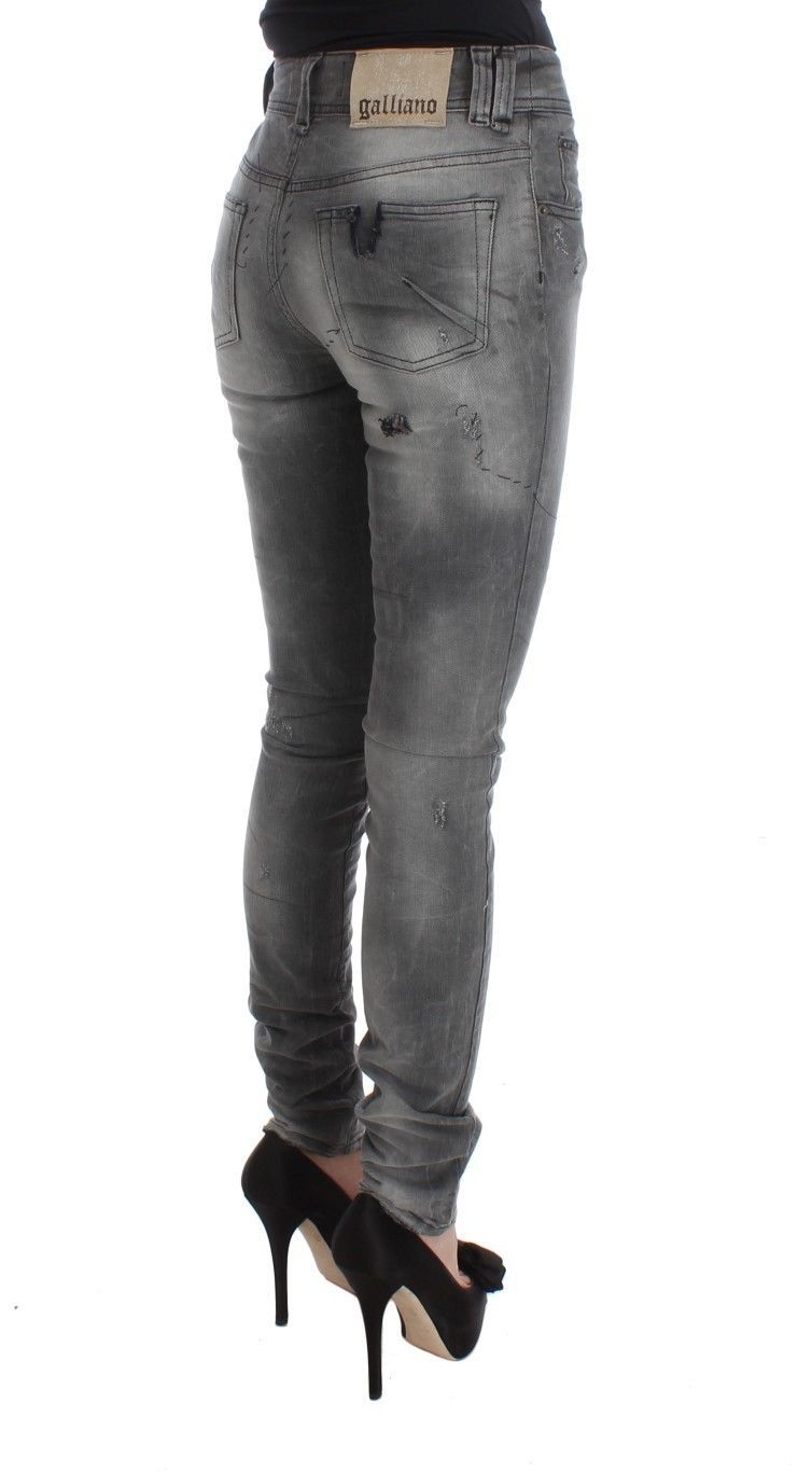 Pantalones vaqueros John Galliano de mezcla de algodón, lavado gris, corte slim