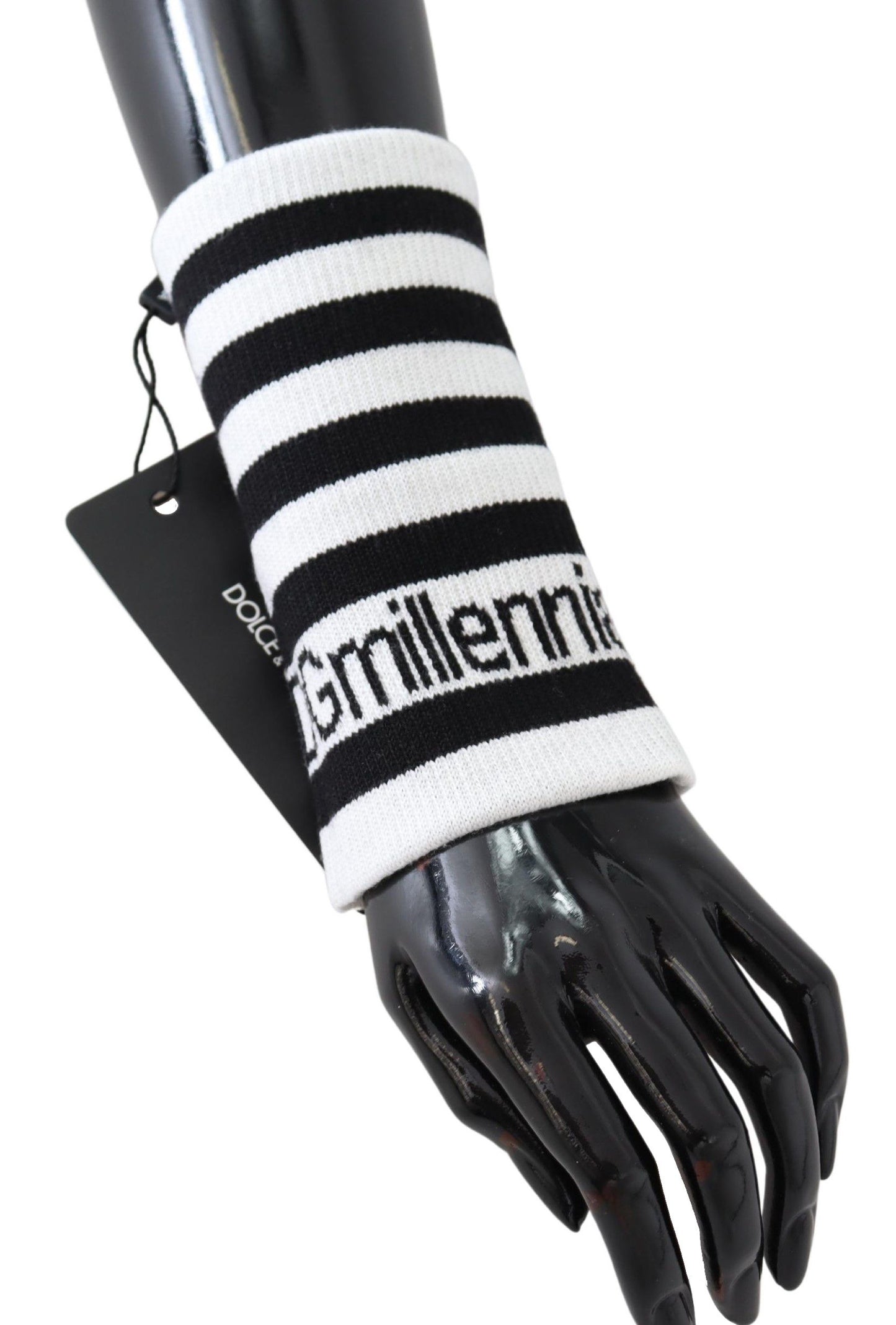 Dolce & Gabbana Negro Blanco Lana DGMillennials Muñequera Envolvente