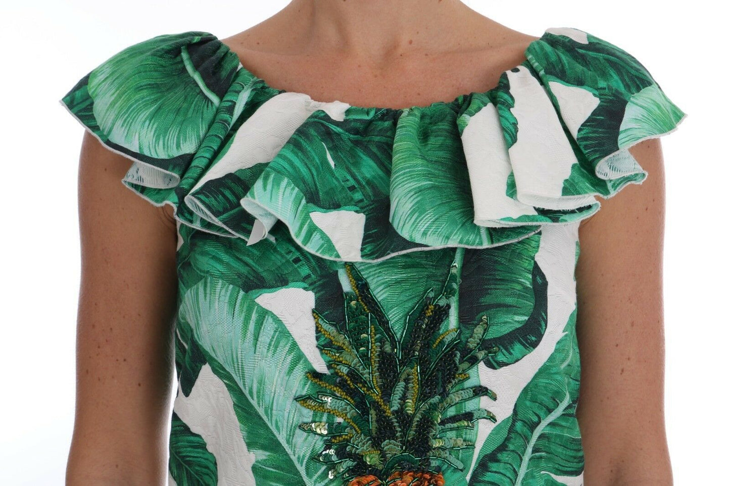 Camiseta Blusa de Lentejuelas Piña Plátano Dolce & Gabbana
