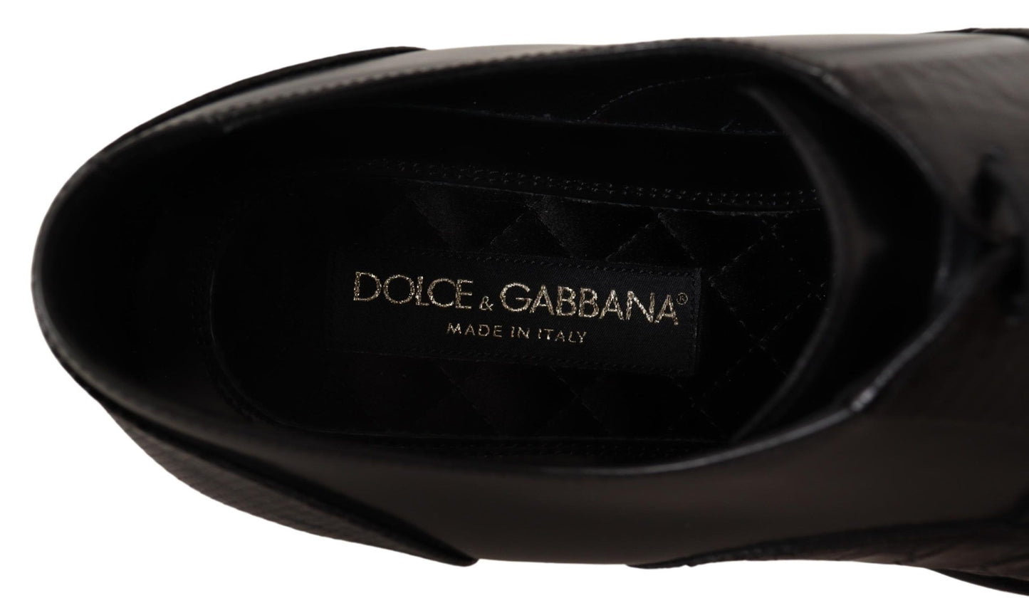 Zapatos de vestir Dolce & Gabbana de piel negra con pieles exóticas