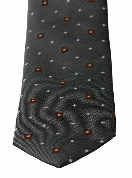 Corbata Clásica Delgado con Estampado Gris para Hombre Dolce & Gabbana