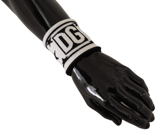 Dolce & Gabbana Pulsera de Lana Blanca y Negra con Logo #DGMILLENNIALS
