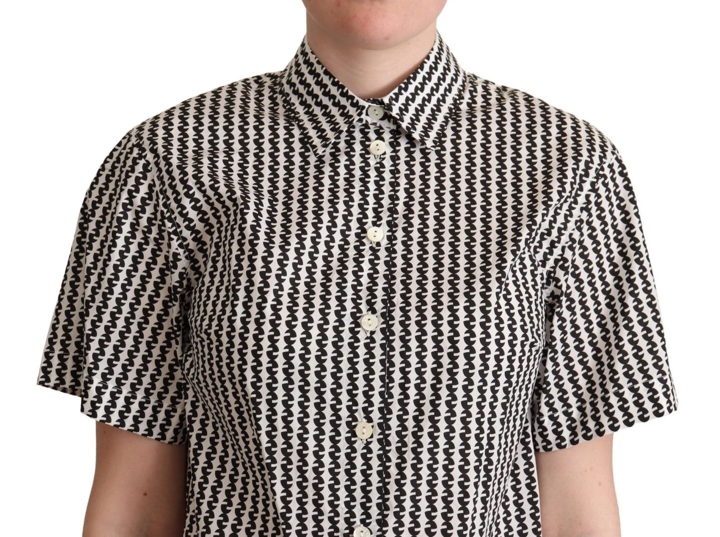 Camisa Dolce & Gabbana con estampado de fantasía en blanco y negro