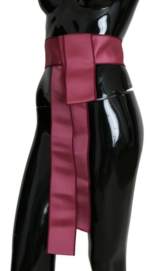 Dolce & Gabbana Cinturón ancho de seda 100% rosa con 3 botones