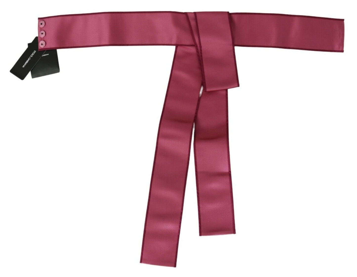 Dolce & Gabbana Cinturón ancho de seda 100% rosa con 3 botones