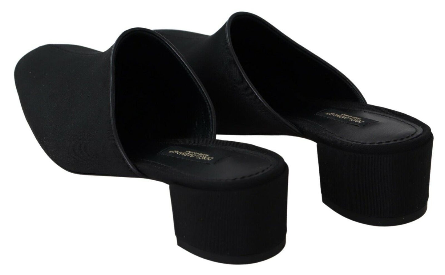 Chanclas de grogrén negras Dolce & Gabbana para mujer